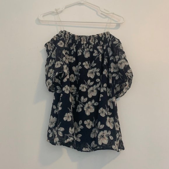 Vanessa Virginia Off The Shoulder Floral Top M - Picture 2 of 7